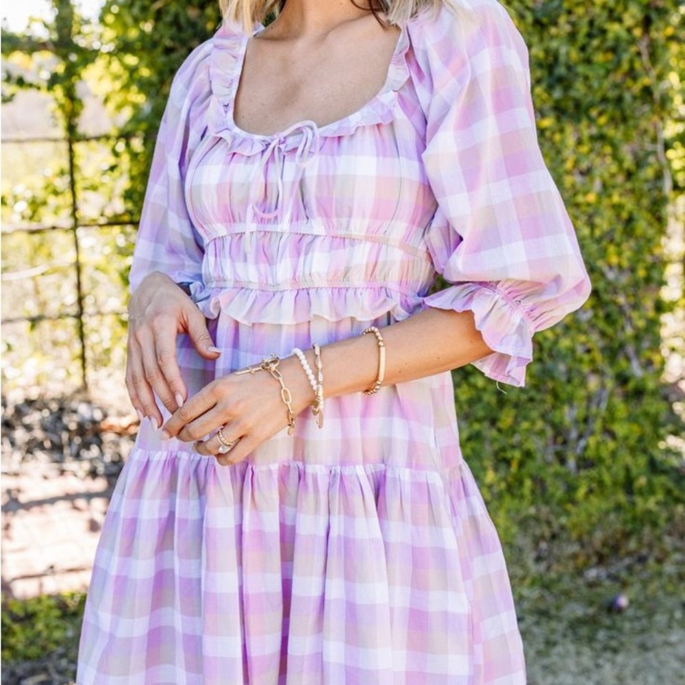 Entro Gingham Mini Dress